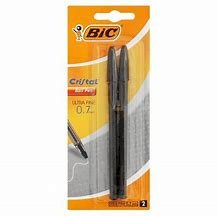 PEN CRISTAL ULTRA FINE 0.7MM  2UP BLACK