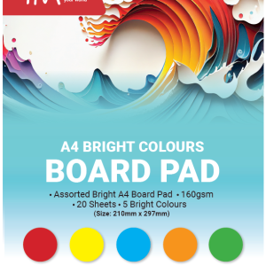A4 BOARD PAD (20 SHEET) BRIGHT  MULTICOLOUR