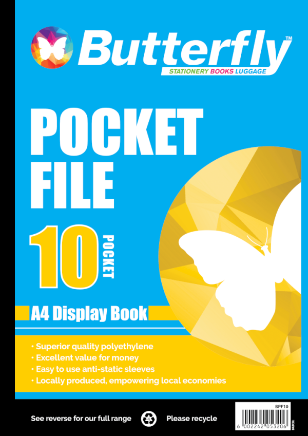 POCKET FILE - A4 50µM 10 POCKET DISPLAY BOOK