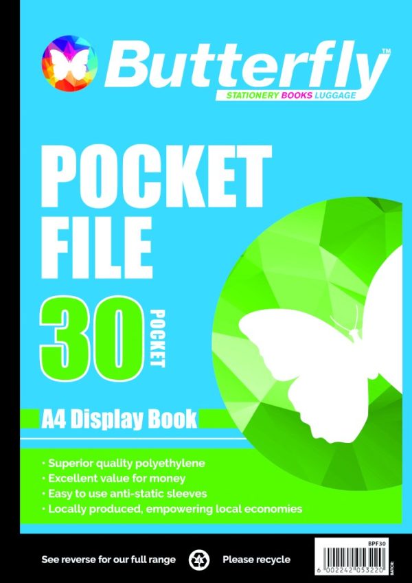 POCKET FILE - A4 50µM 30 POCKET DISPLAY BOOK