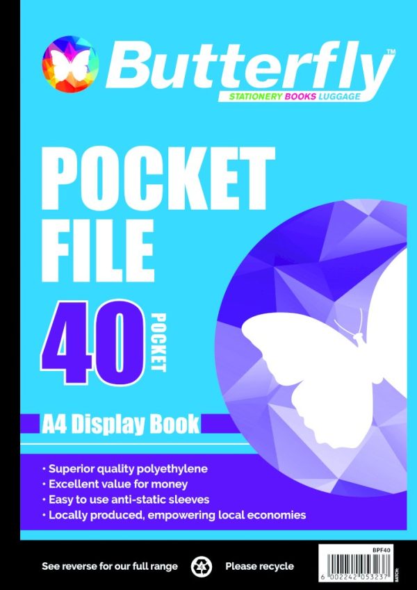 POCKET FILE - A4 50µM 40 POCKET DISPLAY BOOK